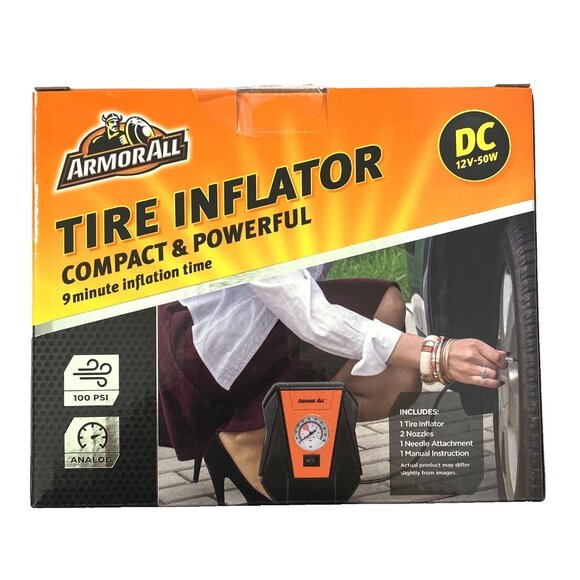 Armor All Tire Inflator Compact & Powerful 12V, Analog, 100 PSI NEW - Picture 1 of 6